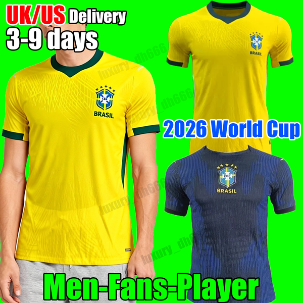 

2026 World Cup Brazil soccer jersey VINI JR RODRYGO CASEMIRO RICHARLISON BRUNO G. CUNHA PEDRO XXXL 4XL home away goalkeeper fans player adult kids kit football shirt, 2026 home adult