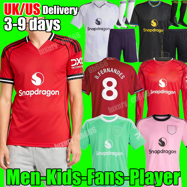 

25 26 United soccer jersey AMAD MARTINEZ RASHFORD MAINOO CASEMIRO MALACIA McTOMINAY B. FERNANDES -4XL home away goalkeeper fans player adult kids kit football shirt, 25 26 gk1 adult