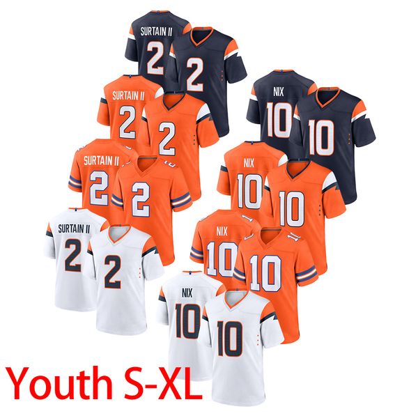 

Authentic Embroidered Football Jerseys 2 SURTAIN 10 NIX, Orange