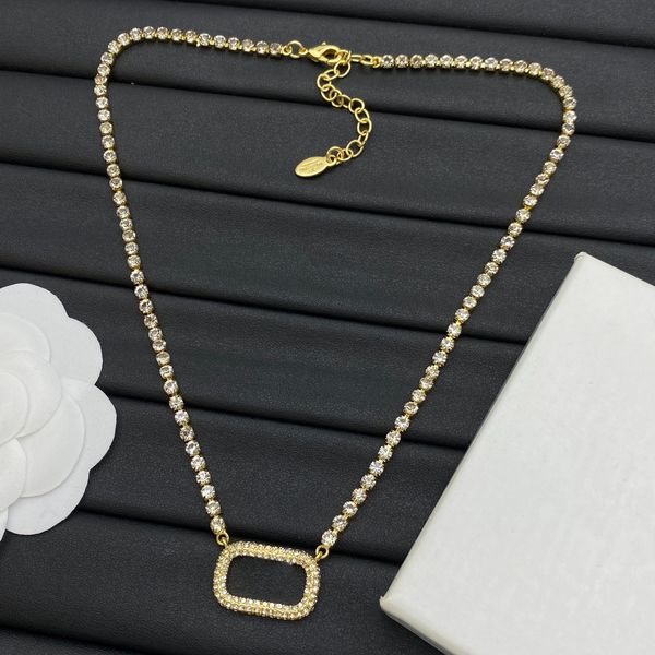 

Designer Necklace Pendant Brand Luxury Women Bangle Classic Crystal Wedding Party Chain Bracelet Jewelry Wholesale Gift