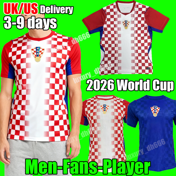 

2026 World Cup Croatia soccer jersey MODRIC LVANOVIC PASALIC VLASIC SUCIC GVARDIOL STANISIC SUTALO SUKER retro 1998 home fans player adult kids kit football shirt, 2026 home adult