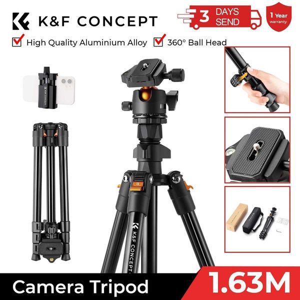 KF Concept Portable Camera Travel Tripod Flexible Vlog Tripod with 360 Degree Ball Head Quick Release for DSLR M251205