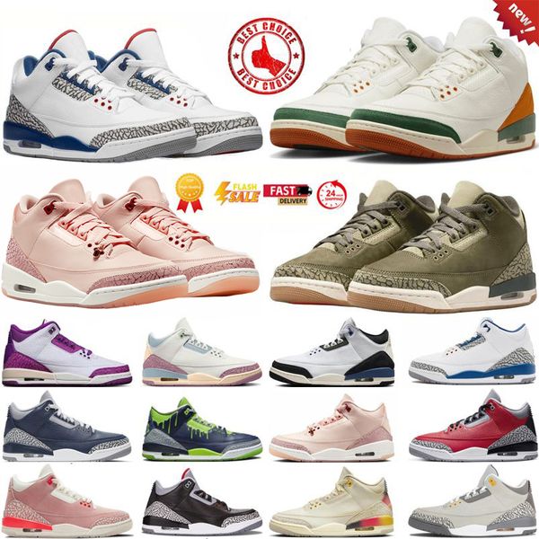 

2025 with box 3 3s mens basketball shoes Family Affair True Blue Black Cat Valentines Day Court Purple Starfish men women trainers sports sneakers sneaker, Color#1