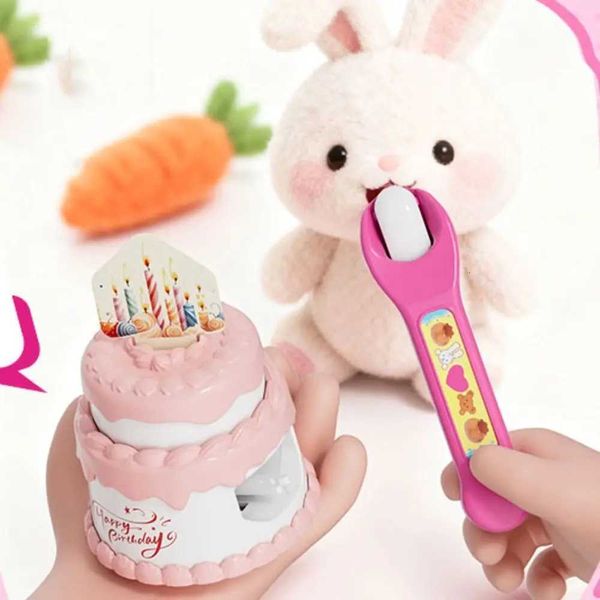 Little BearShape Pudding Feeding Set Simulation Model Early Education Lunch Box Pudding Toy Role Play Kawaii Play House Toys Y251205