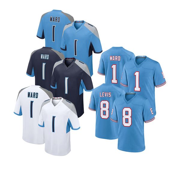 

1#Ward 8#Levis Premium Football Jerseys for Rugby Gear Enthusiasts, Blue