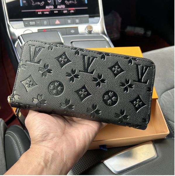 

Designers Fashion Black empreinte women clutch lady ladies long wallet pu leather single zipper wallets classical coin purse card holder pur, Cream