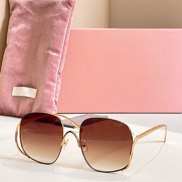 

Fashion personalized designer men women oversized square metal sunglasses MU624 metal single beam fashion outdoor vacation driving glasses UV400 protection