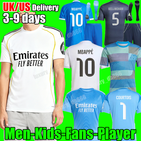 

25 26 MBAPPE BELLINGHAM VINI JR HUIJSEN MASTANTUONO VALVERDE TRENT Reals MAdriD camiseta de futbol home away 3rd 4XL gk fans player women adult kids kit football shirt, G1