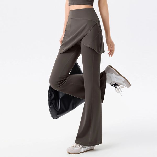 Yoga Leggings Bell-bottom Pants Detachable Peach Butt Lifting Fitness Pants High Waist Drooping Slightly Flaming Wide-leg Pants 251204
