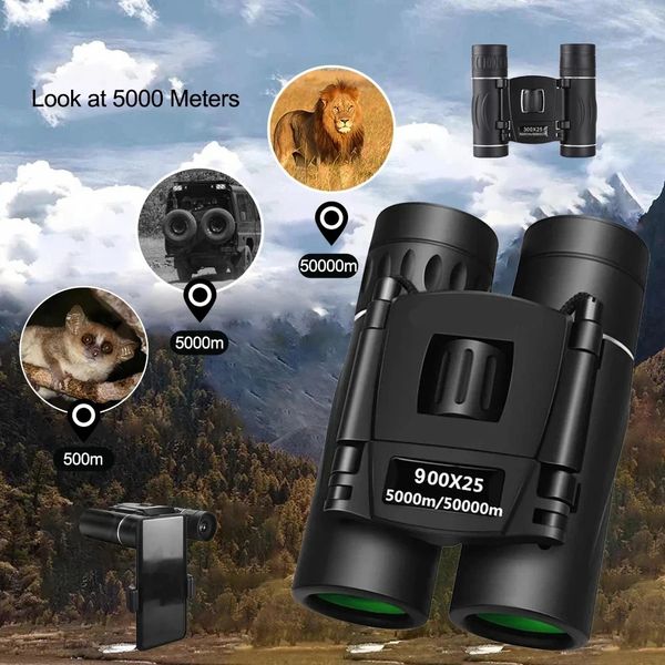 1 1 1 Mini 1 900X25 Binoculars High Powered Bak4 Prism Waterproof For Travel Bird Watching Outdoor Sports 251205