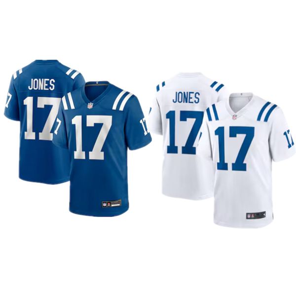 

daniel jones17# embroidered rugby jersey, Blue