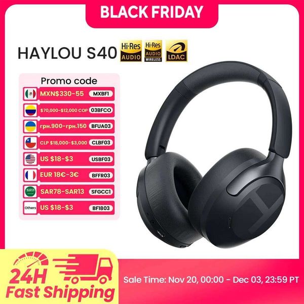 HAYLOU S40 ANC Wireless Headphone 50Db Noise Canceling Hi-Res 3D Spatial Audio Earphone With LDAC Bluetooth 6.0 Over Ear Headset