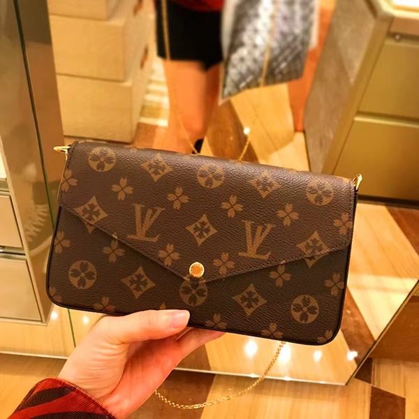 

Luxury Designer 3 Multi FELICIE POCHETTE Chain Handbag Crossbody Purse Fashion Women Shoulder Bags Lady Totes Bag Woman Wallet Female backpack, Bronze