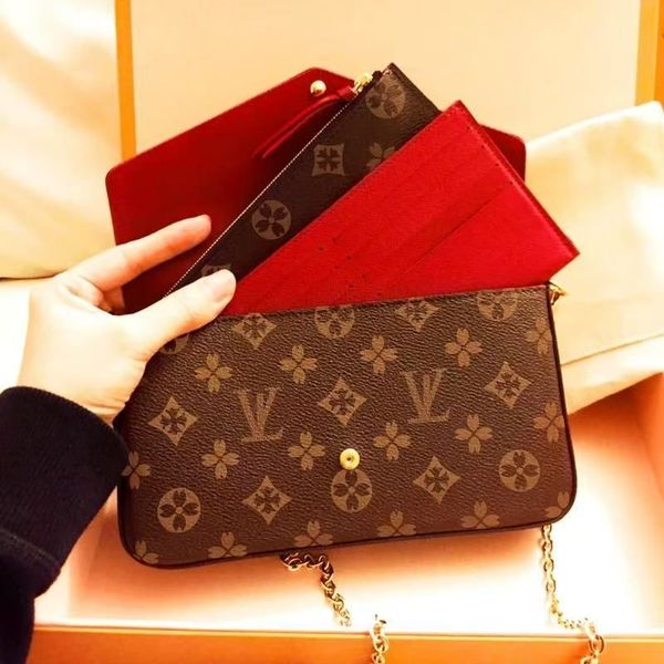 

Luxury Top quality Designer 3 Multi FELICIE POCHETTE Chain Handbags Crossbody Purse Women Shoulder Bags Lady Totes Bag Woman Wallet Female backpack, Dark khaki