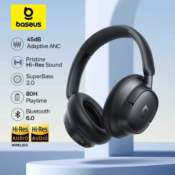 Baseus EH10 NC ANC Wireless Headphones 45dB Adaptive Hybrid Noise Cancelling Headsets Hi-Res LDAC Headphone 60 80Hrs M251208