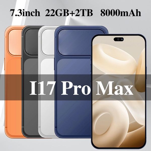 New Phone I17 Pro Max telephone 16GB+2TB 5G Unlock Mobile Phone Face ID HD Full touch screen Camera HD Display Android Phone cellphone Sealed Box