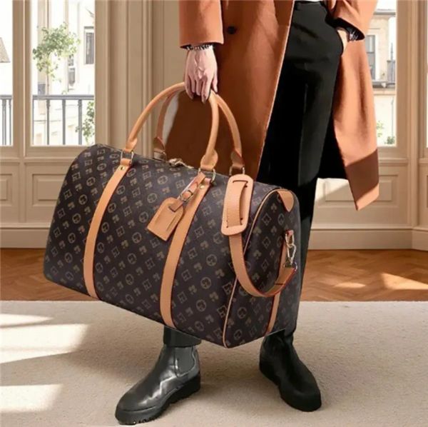 

Quality duffle Designers Duffel Bags Travelling Bag High Women large capacity luggage bag baggage waterproof handbag Casual, Brown flower