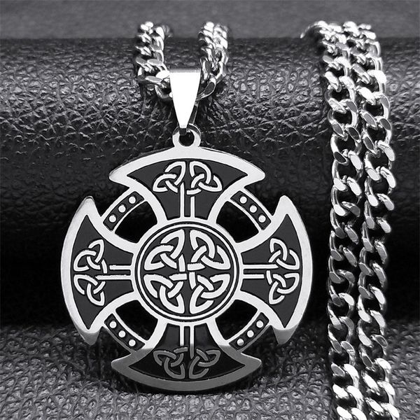 

Cross-border New Celtic Cross Necklace for Women and Men Stainless Steel silver Jewelry