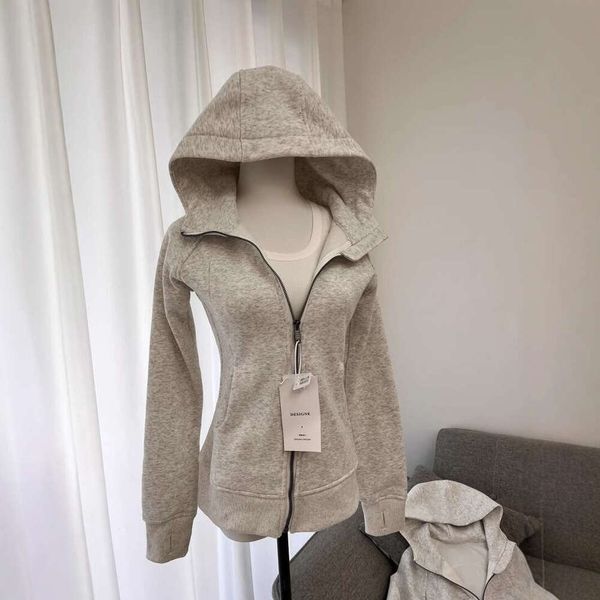 

Designer Slim Fit Sweatshirt For Women, Casual Lazy Hooded Yoga Jacket, Spring Fleece-Lined Warm Top, Scuba, Milky blue spring and autumn style