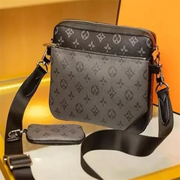 

Luxurys Designer men 3pcs Mens Totes Purses Fashion Handbags Men Leather TRIO Messenger Bags Luxury Shoulder Make up Bag Tote bags, 19#