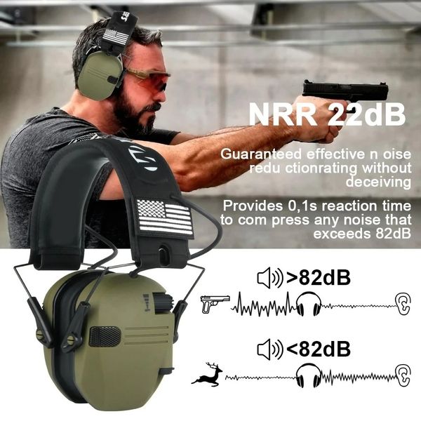 Army Shooting Earmuffs Tactical Airsoft Headset Electronic Hearing Protector Active Noise Reduction Hunting Headphone Active Helmet Mounted Ear Protect
