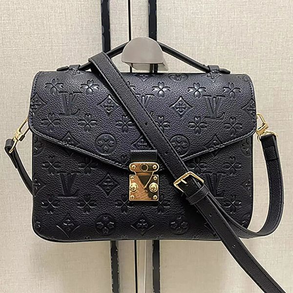 

Designer bag Pochette Embossed black Shoulder Bag Woman Metis Handbag leather handle brand designer floral letters checkers plaid, Coffee