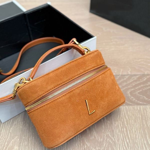 

women suede makeup bag Gaby Vanity Bag Patent Leather Zip Closure women yellow case bag Handbag shoulder bag, No.2