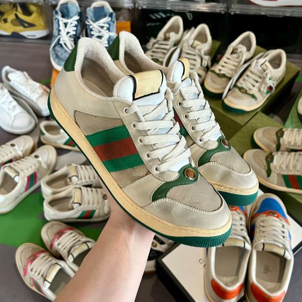 

Designer Shoes Screener Canvas Women Luxury Classic Blue Red Striped Rubber Leather Shoe Low Top Men Woman Outdoor Sneakers, Color#11