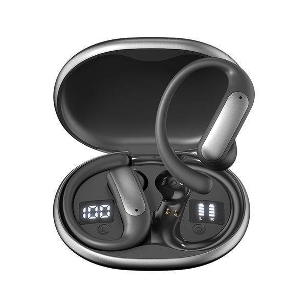 Ear Buds Wireless Earbuds Bluetooth Headphones with LED Display Case, Over-Ear Hook with Mic Sports Earphones for Running Workout Gym