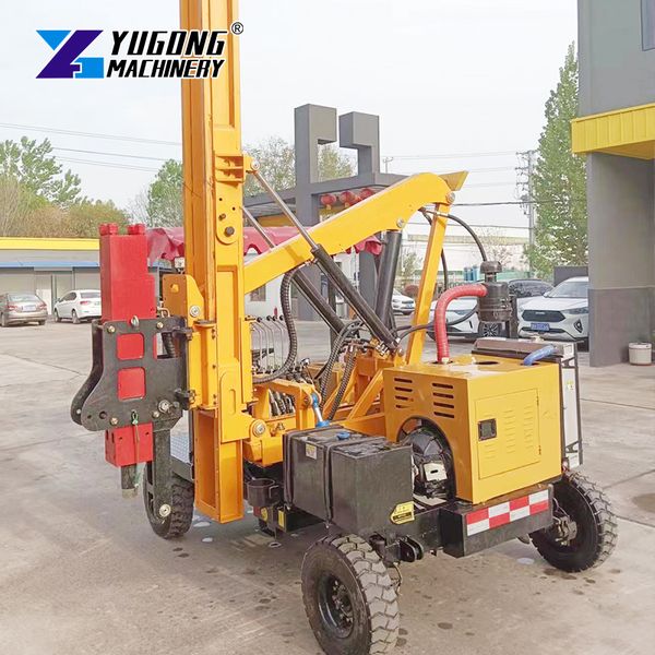 

Hydraulic Guardrail Pile Installation System | Integrated Driving & Drilling Machine