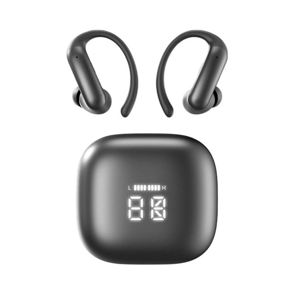 Wireless Earbuds Bluetooth 6.0 Headphone Sport, 2025 Bluetooth Earbuds Stereo Deep Bass Over Ear Bud with Earhooks, ENC Noise Cancelling Mic