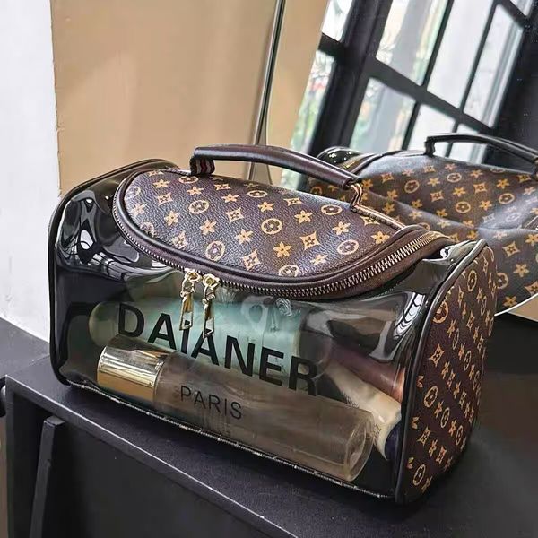 

Makeup bag large capacity portable waterproof for travel with a sense of luxury simple cosmetic storage bag men's and women's toiletry bag, Coffee