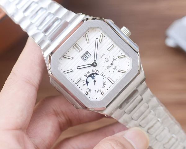 

Men's Classic Fashion High-End Luxury Watch: Combining Elegance and Sophistication, Exquisite Gift Box Packaging, Equipped with Factory Certificate Documents, White