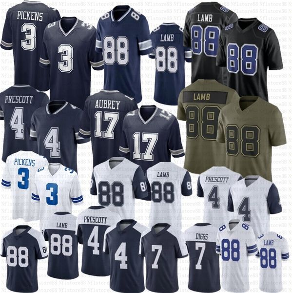 Brandon Aubrey Dak Prescott George Pickens Football Jersey CeeDee Lamb DeMarvion Overshown Trevon Diggs DeMarcus Lawrence Emmitt Smith