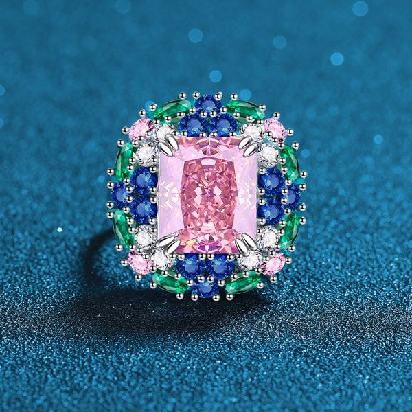 

Jewelry Luxury Ring Designer Ring Fashionable S925 Sterling Silver Open Ring from Luxury Hari Candy Collection Featuring Sparkling Pink Diamonds