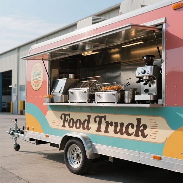

Concession Truck BBQ Food Trailer Food Truck Snack Cart Mobile Restaurant Electric Mobile Food Truck with Full Kitchen