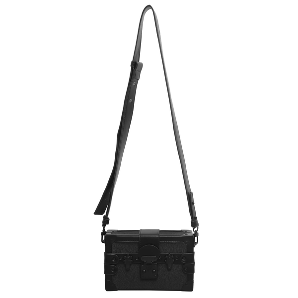 

High street women black small square handbag hard-shell waterproof designer bags lock single shoulder crossbody box bag men