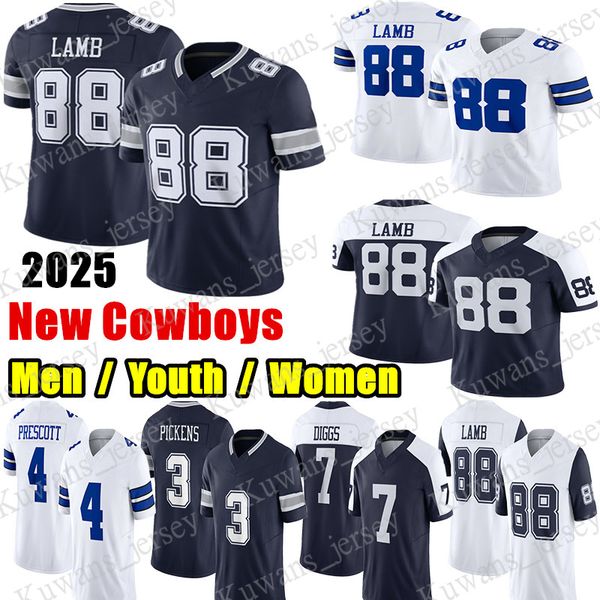 #88 CeeDee Lamb Football Jersey #4 Dak Prescott George Pickens Quinnen Williams Trevon Diggs DaRon Bland Tyler Guyton Roger Staubach Troy Aikman Tyler Booker jerseys
