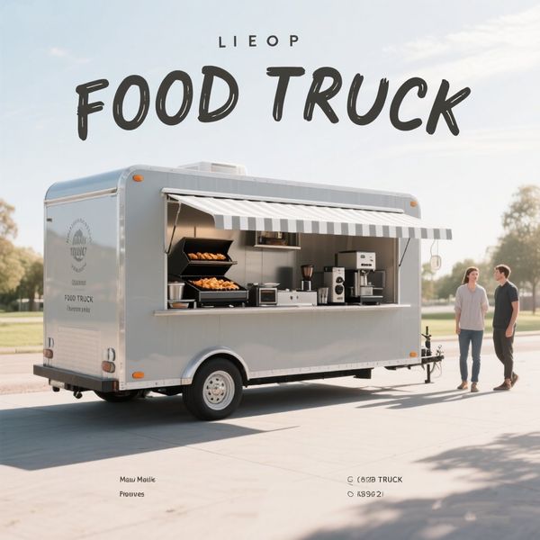 

Restaurant Food Trailer Mobile Kitchen with Full Equipment Coffee Van Snack Cart Bar Truck for Street Vendors