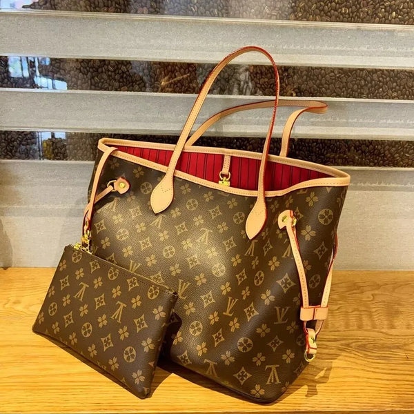 

Luxurys Designer Neverfullbags 2pcs Set Women Bags Handbags Shoulder Classic Fashion Composite Lady Clutch Totes Bag Female Coin Purse Wallet 2025, 20 brown flower-pink bucket