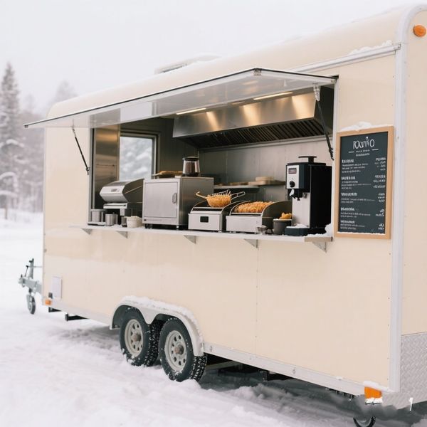 

Coffee Trailer Mobile Coffee Shop Cart Food Truck with Sink Fridge Fryer Griddle for Beverage and Bakery Business