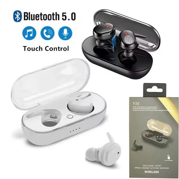Y30 TWS Wireless Blutooth 5.0 Earphones Noise Cancelling Headset HiFi 3D Stereo Sound Music Earbuds Headphones For Sports Esports Gaming Android Smart Phone