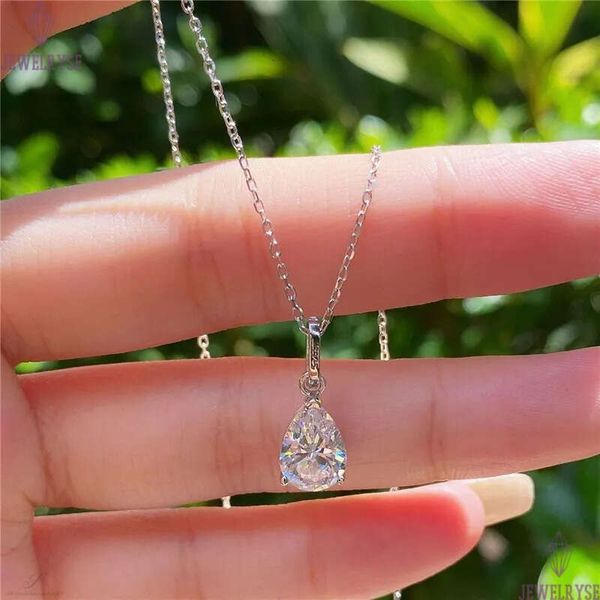 real 925 sterling silver necklace desinger for woman jewelry party luxury pear diamond necklaces 5A zirconia white diamond chokers womens teen girls friend gift box