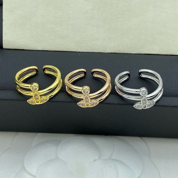 

Designer Rings Luxury Letter Crystal Band Rings Opening Adjustable Ring For Women Party Fashion Jewelry Gift