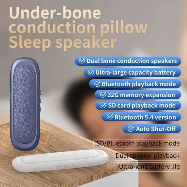 Under Pillow Bone Conduction Speaker Multifunction Stereo Deep Bass Bluetooth 53 Mini Speaker for Sleeping X251213