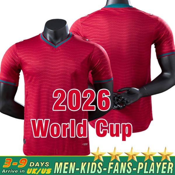 

2026 World Cup Portugal soccer jerseys Bruno FERNANDES DIOGO J. DANILO Joao Felix BERNARDO home away goalkeeper fans player adult men kids kits football shirts AAAAA, 2026 special edition+patch