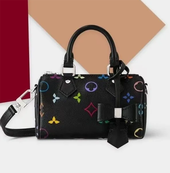 

designer bags leather takashi murakami handbag Colorful Flower Travel lady beach Women Nano Pillow Bags Totes Handbag Croissant Wallets Purse Messenger Bag, #1