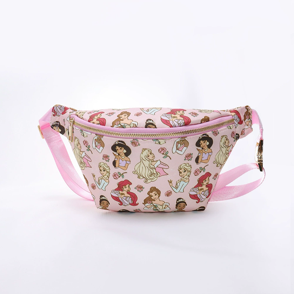 

Outdoor women nylon chain waist bag large capacity print handbag waterproof playground travel lady crossbody cartoon bags, Multi-color