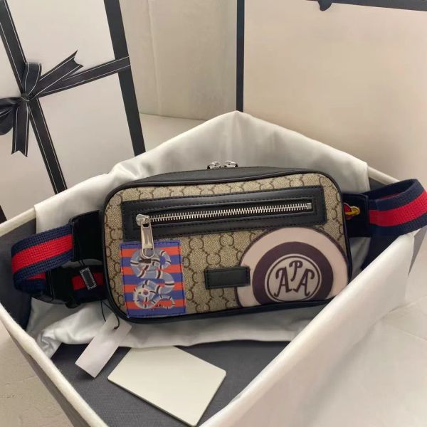 

2026 Top Quality Designer Unisex Men Women leather Sport Runner Fanny Pack Belly Waist Bum Bag Fiess Running Belt Jogging Pouch Back grid bags, 8size23.5x14x6cm