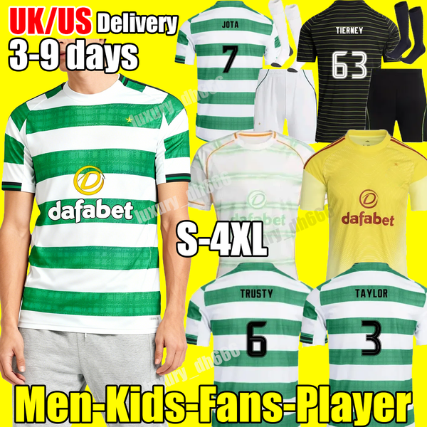 

4XL 25 26 football shirt Top soccer jersey EDOUARD IDAH KYOGO MCGREGOR celticfc jersey CHRISTIE cElTIcfootball jersey GRIFFITHS Celts home away goalkeeper kids kit, 25 26 gk adult